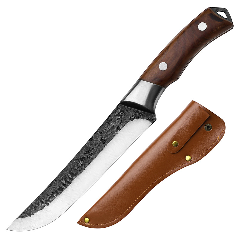 Couteau doré + étui en cuir pu