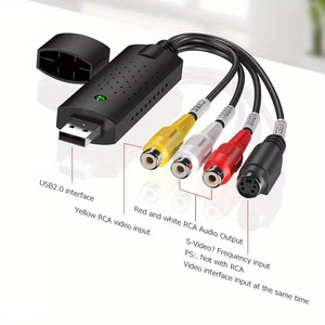 USB 2.0视频转换器音频采集设备VHS盒VHS VCR电视到数字转换器USB视频采集卡 - Product Image 3