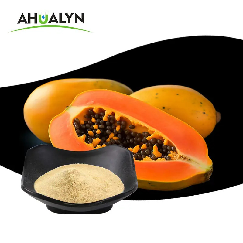 Ahualyn Leveren Food Grade Natuurlijke Papaja Extract Cas 9001-73-4 Papaïne Enzym Poeder 100000u/G