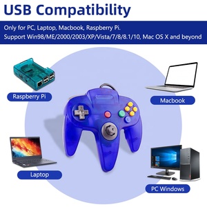 N64 USB Wired Gamepad N64 Controller Joystick Classic 64 Console giochi retrò per Computer portatile Windows PC/Mac