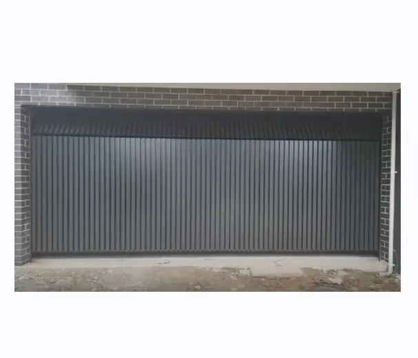 ATMOS moderne vertikale doppelfaltung schiebegaragentore lattenförmige aluminium-spülungshalterung geteilte garagentor