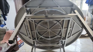 厂家批发热卖商用可折叠餐桌定制可拆卸旋转不锈钢圆形小桌子 - Product Image 6
