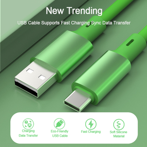 新材料USB电缆橡胶硅胶a型到微型usb c型电缆快速充电移动智能设备 - Product Image 2