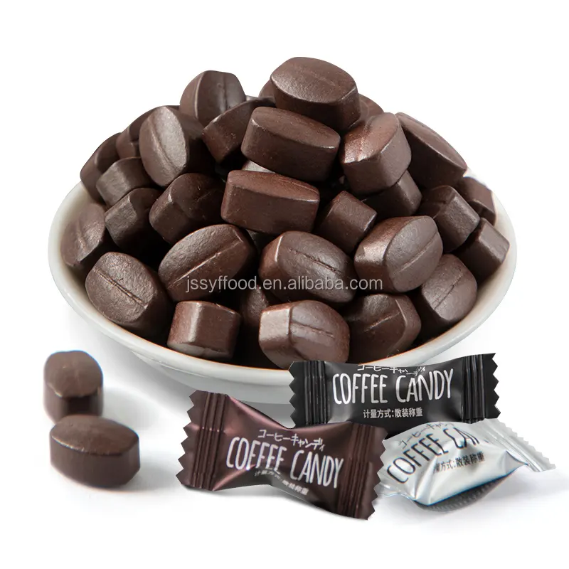 Vente directe d'usine de bonbons étiquette personnelle personnalisée Offre Spéciale café bonbon de haute qualité moins de sucre café amer goût tablette bonbons