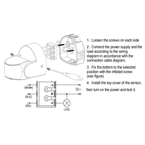 Bewegungs sensor AC220 240V Bewegungs melder Automatischer Infrarot-PIR-Sensor Rotierender Außen-Timer Einstellbarer Schalter