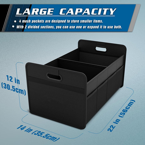 Premium Polyester katlanabilir araba bagaj depolama organizatör takviyeli kolları ile - Product Image 2