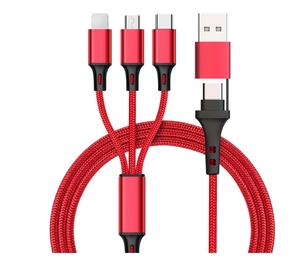4 <strong>in</strong> <strong>1</strong> Fast Charging Cable 3 <strong>in</strong> <strong>2</strong> Data USB Type-c Micro Charger Cable - Product Image 3
