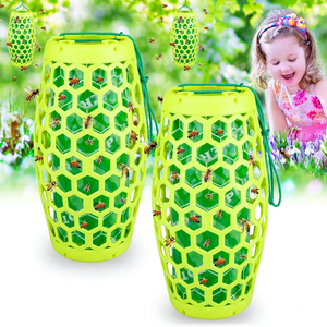 Chingyoo <strong>Wasp</strong> Trap Bee Catcher Outdoor Hanging With 4 Sticky <strong>Bug</strong> Boards,Non-Toxic And Reusable Yellow Jacket Trap For Garden - Product Image 1