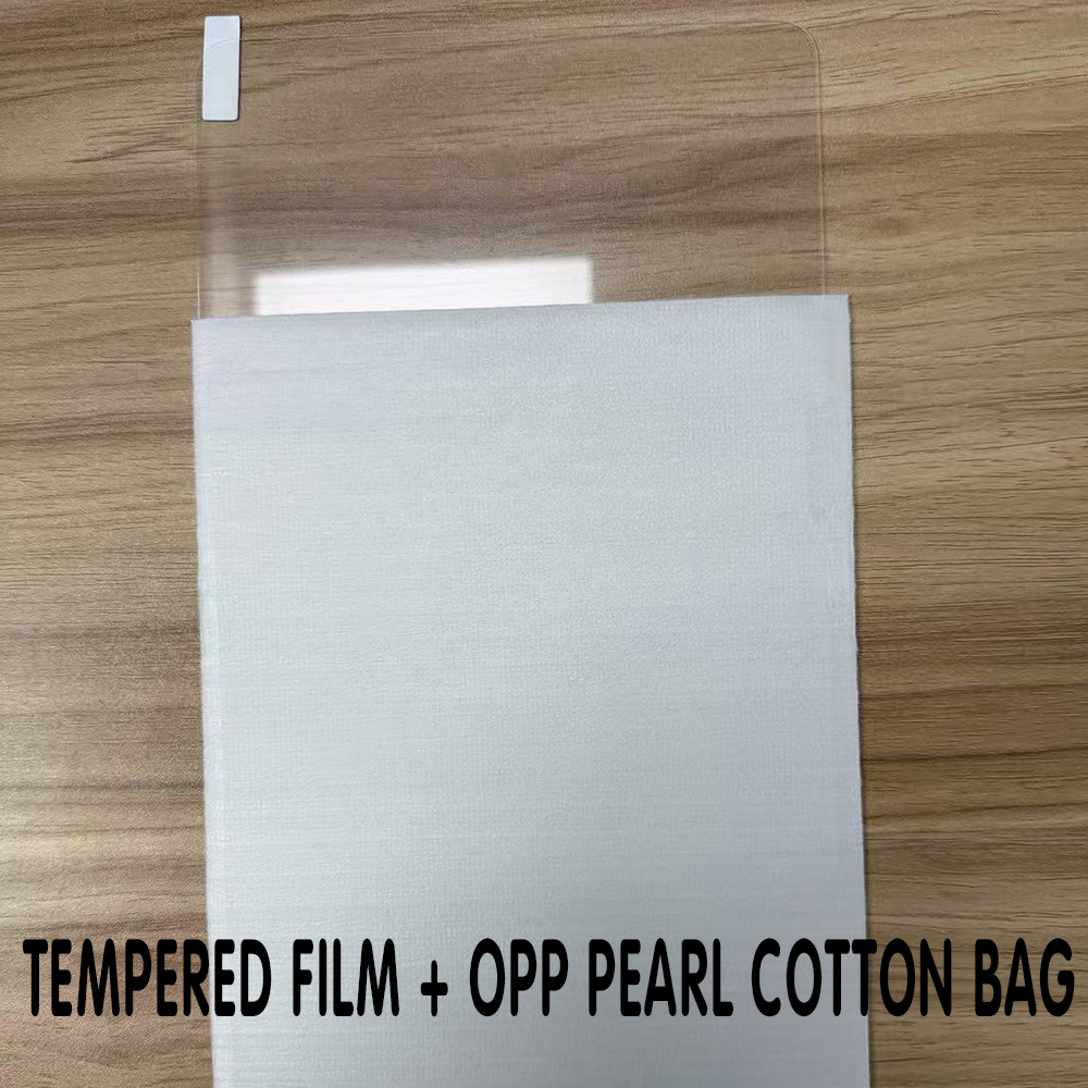 Tempered film + OPP pearl cotton bag