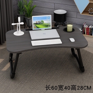 Escritorio de cama multifunción con carga Usb, mesa de ordenador portátil plegable de madera, versión actualizada