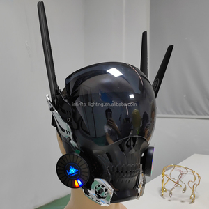 Erkekler için LED ışık gotik Cyber maske ile Cyberpunk kafatası maskesi, Techwear maskesi, cadılar bayramı Cosplay kostüm aksesuarı - Product Image 3