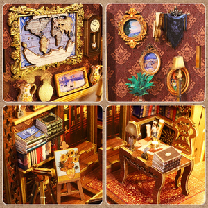 Hamaileon Wooden <strong>Mini</strong> <strong>DIY</strong> <strong>Book</strong> Nook Kit 3D Puzzle Bookend Bookshelf Insert Decor Assembly Model Library <strong>Book</strong> for Kids - Product Image 4