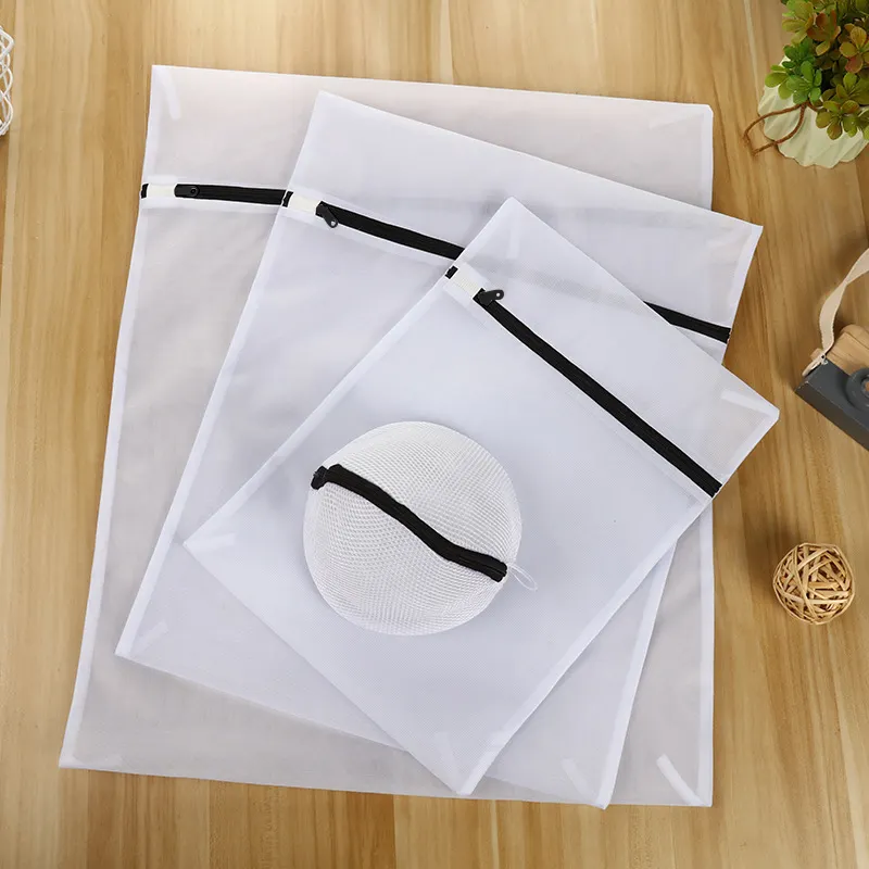 Tốt nhất Thêm lớn zippered Jumbo có thể gập lại máy giặt tay rửa vuông và gấp giặt áo ngực Lưới Rửa túi với zip cho áo ngực