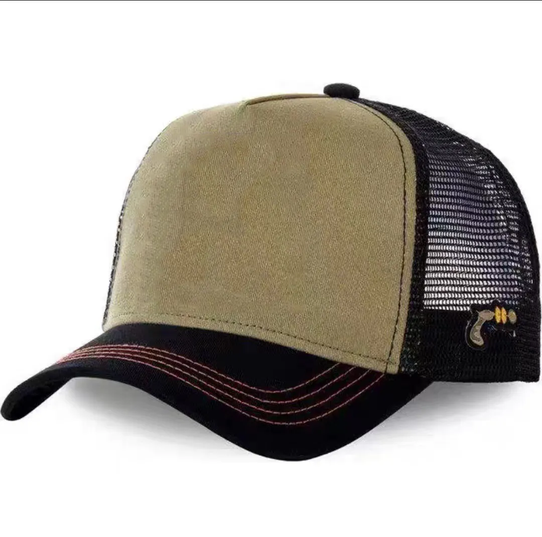 Nuevo diseño de dibujos animados Animal Stick tela bordada malla gorra de béisbol verano transpirable gorra de protección solar al por mayor