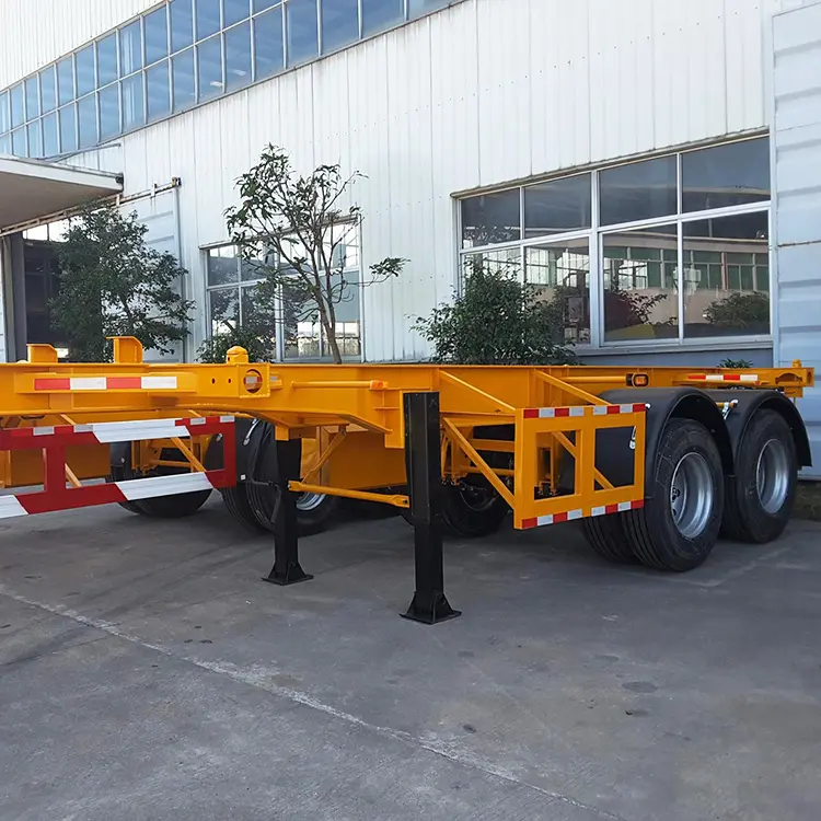 China fábrica 2 eixos 20Ft 40Ft recipiente quadro caminhão esquelético semi-reboque chassi para transporte esquelético semi reboque