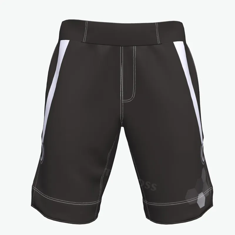 Commercio all'ingrosso OEM Design da uomo MMA Unisex arte marziale indossare semplici pantaloncini da boxe elastici da combattimento abbigliamento sportivo 100% poliestere Mma abbigliamento