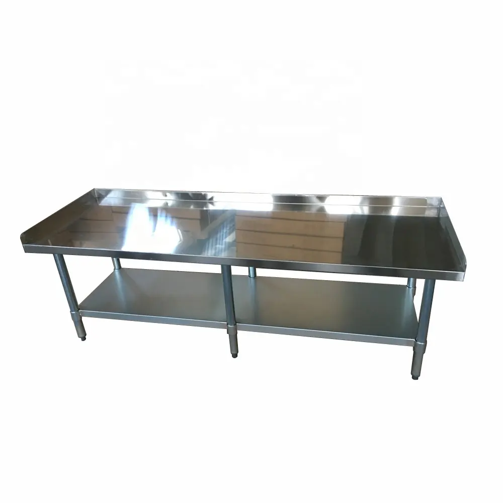 NSF Certified Restaurant Hotel Bar 304 Stainless steel Kitchen Equipment Stand Adjustable Shelf Feet 24X72X24H OEM ODM