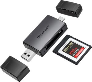 CFexpress b型读卡器，USB 3.2 10gbps至900mb/s速度2合1 USB C & USB A端口，用于CFE b型相机卡适配器 - Product Image 1