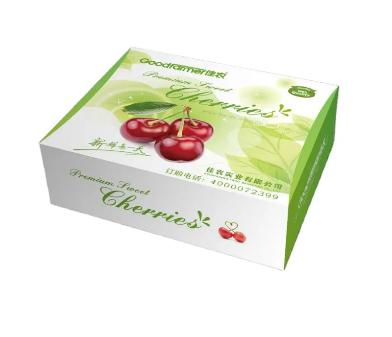 Nieuwe Ontwerp Verse Fruit Verpakking Doos Mooi Voedsel Papieren Verpakkingen Cherry Doos