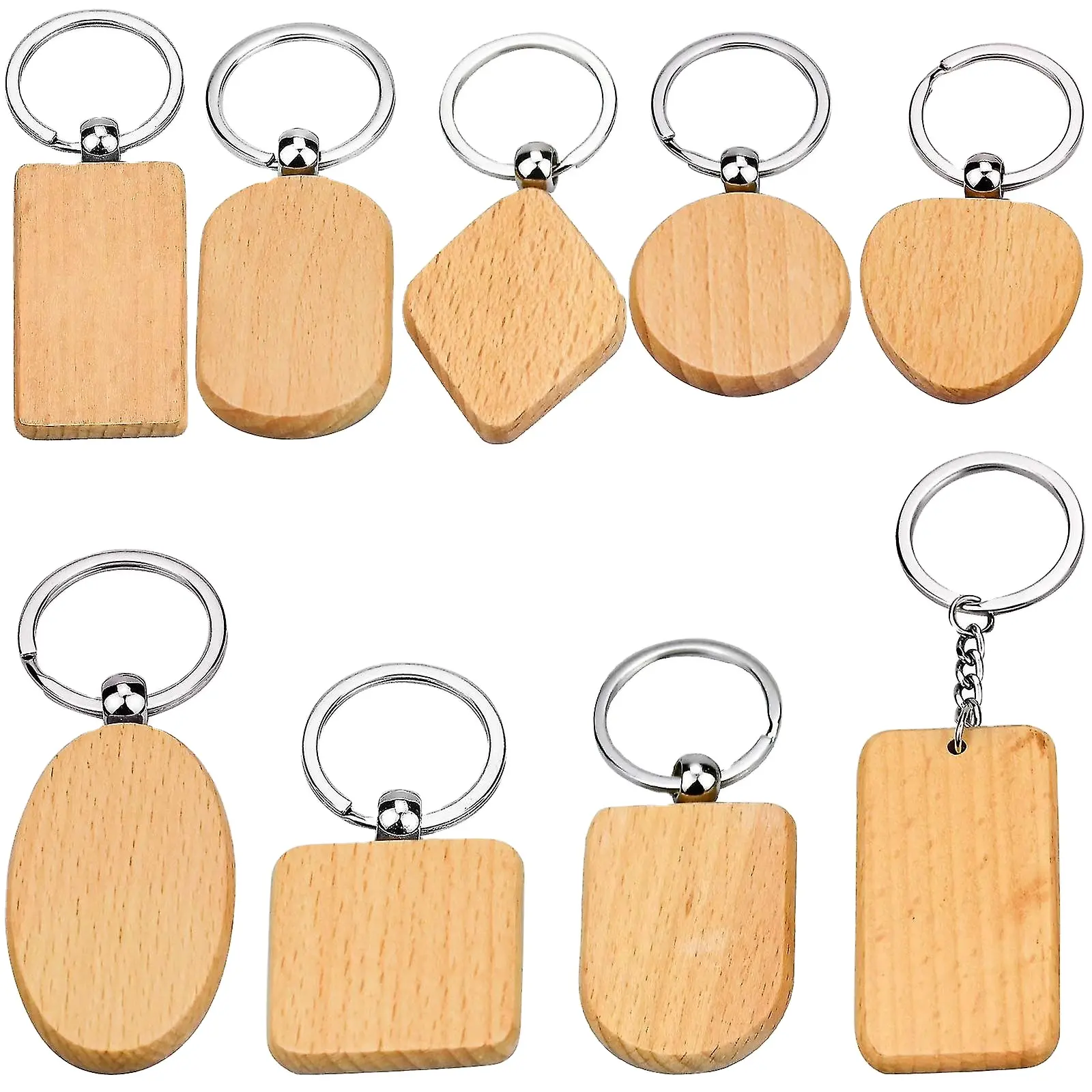 2024 nouveau YCH blanc populaire bois porte-clés porte-clés personnalisé imprimé gravé nom en bois porte-clés porte-clés Laser Logo bois porte-clés