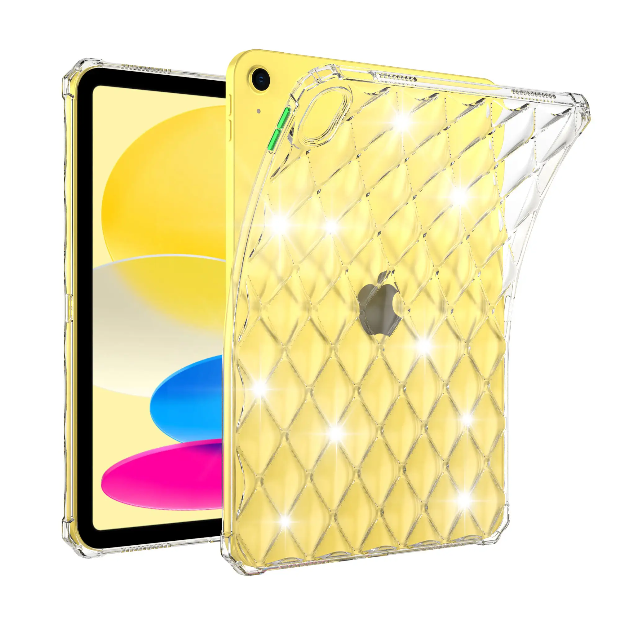 Suit for Apple iPad 10th generation flat panel protective cover Transparent rhomboid anti drop flat plate shell
