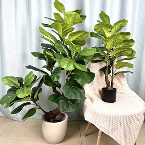 Ev dekorasyon keman yaprak incir bonzai ağacı yapay saksı bitki banyan ağacı - Product Image 4