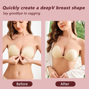 Acolchoado estilo pegajoso macio push-up mama sutiã lavável e reutilizável invisível seguro adesivo mulheres forte pegajoso Traceless sutiãs - Product Image 2
