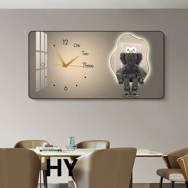 Reloj de pared minimalista moderno para salón, decoración ligeramente lujosa con movimiento de cuarzo y cuerpo de resina, reloj de bolsillo de tendencia