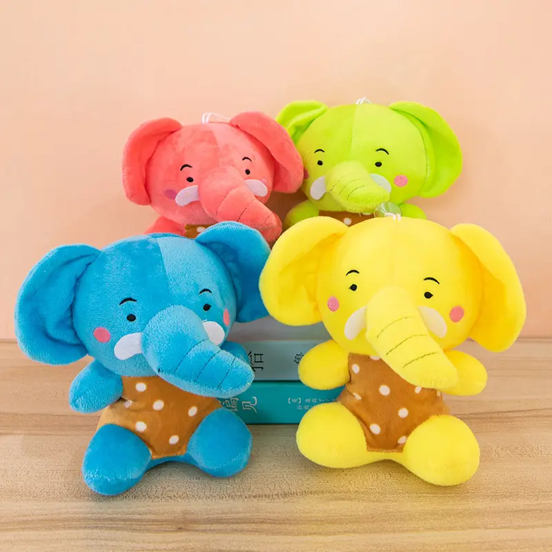 हैप्पी द्वीप हाथी कस्टम आलीशान खिलौना आलीशान खिलौना निर्माता प्यारा कस्टम मेड उम्दा पशु गुड़िया सेट भरवां खिलौना