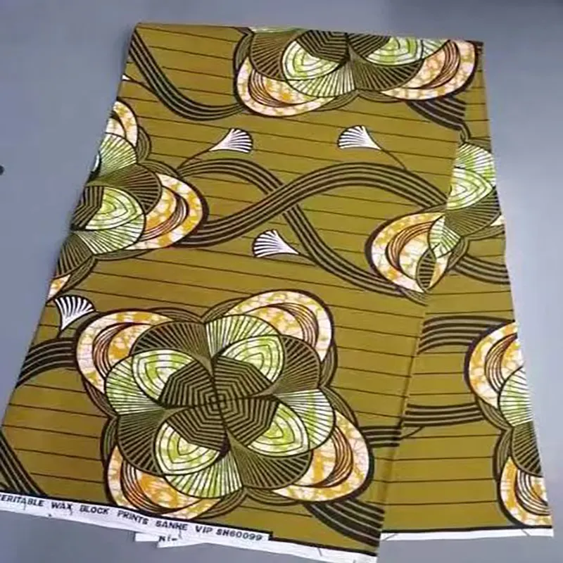 Заводская распродажа, Золотая африканская восковая Ткань, 100% хлопчатобумажная восковая ткань в наличии