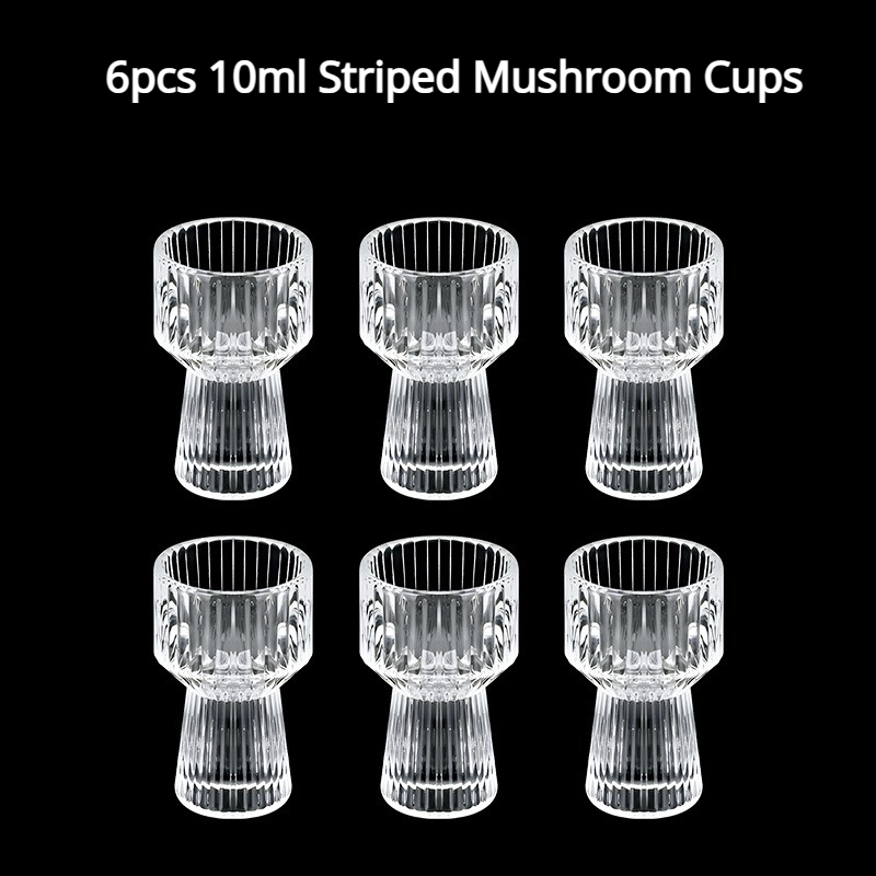 Couleurs transparentes, 6 pièces, 10 ml, gobelets à champignons rayés