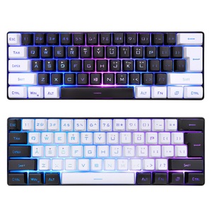 2024 Juego de 61 teclas con cable Mini teclado luminoso RGB Sensación de mano mecánica Oficina de negocios Teclado de computadora pequeño portátil