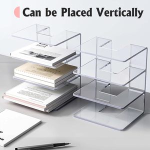 Clear Acrylic Desktop Organizer Large Slot File Sorter Book Holder Office Storage Stand <strong>Rack</strong> Documents Envelopes <strong>Display</strong> <strong>Rack</strong> - Product Image 4
