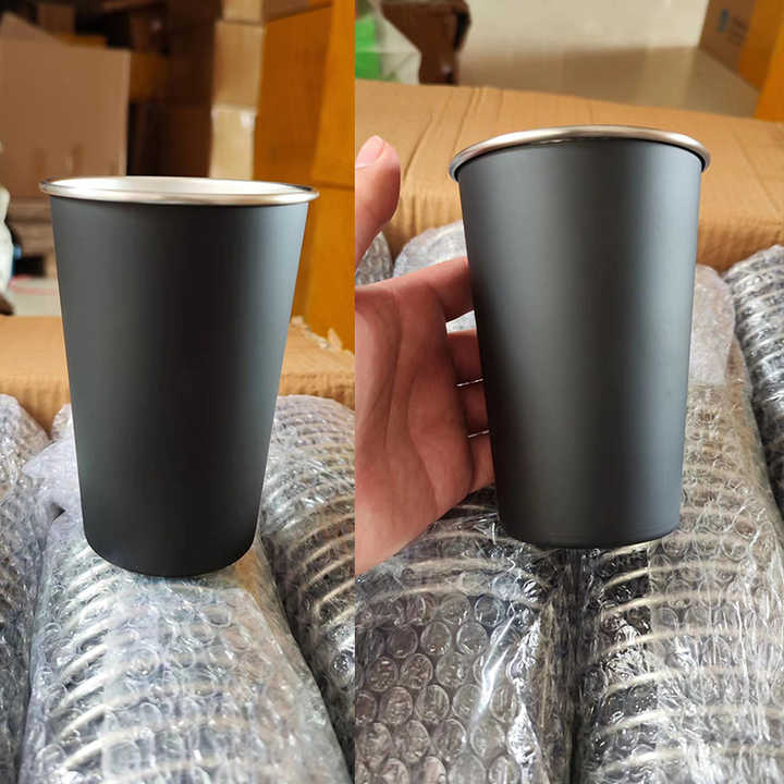 Green Pint Cup Logo kustom Pong, 20oz 400ml 500ml 600ml Aluminium metal untuk pesta pernikahan bar bir minuman anggur