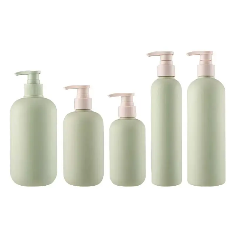 Groene Milieuvriendelijk 200Ml 250Ml 300Ml 400Ml 500Ml Soft Touch Plastic Hdpe Huisdier Cilinder Shampoo Fles