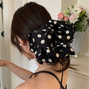 Dot Satin Hair Rope High-end Hair Loop Mujeres High Elastic Hair Tie Diadema de doble capa - Product Image 1