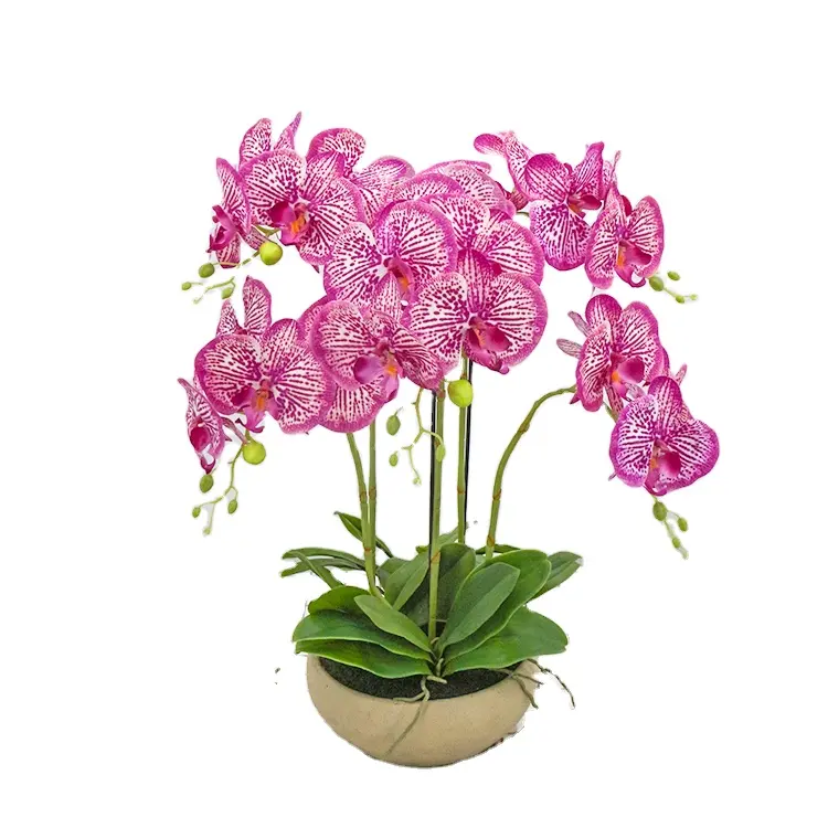 Fleurs artificielles décoration violet soie fleurs orchidée décor pot orchidée violet artificiel