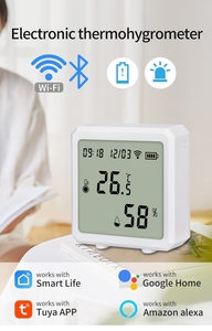 Xiuda Tuya Wifi Termómetro inalámbrico inteligente Higrómetro Wifi Monitoreo de temperatura Registrador de datos de humedad y temperatura - Product Image 4