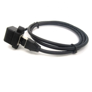 Cable de montaje en panel de 30cm Cat6 con tornillo Rj45 Cable de conexión de red blindado Cable de extensión macho a hembra Rj45 en ángulo de 90 grados - Product Image 3