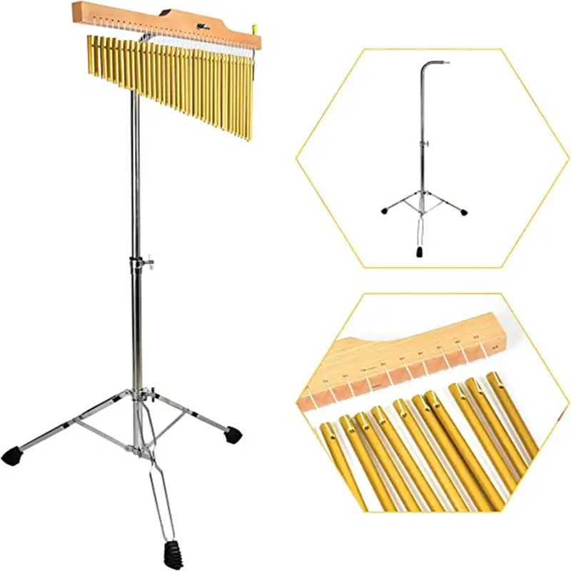 Instrumento de percusión de sonido bonito, carillones de viento conmemorativos con soporte