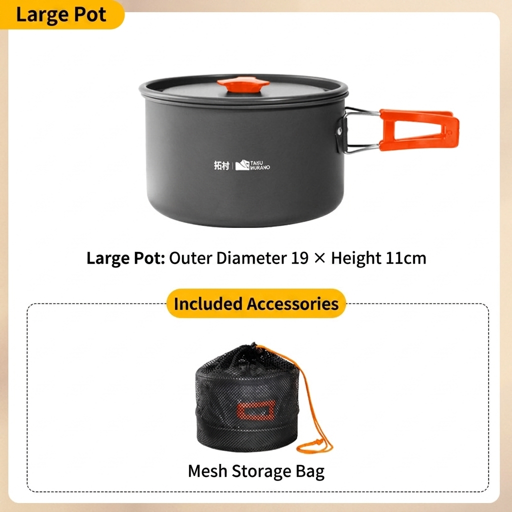 black Large orange cooking pot-af06