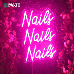 MATT fabrika imalatı pembe güzellik çivi noktası babes kesme şekli tasarım süslemeleri PVC custom made kapalı led neon burcu - Product Image 6