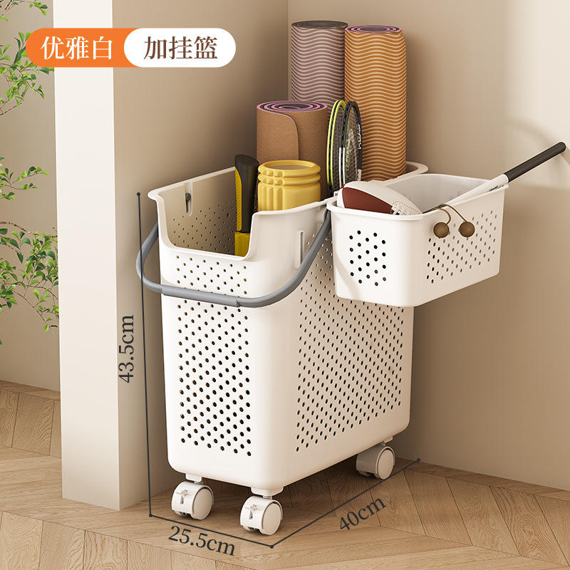 White hanging basket