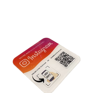 13,56 MHz NFC Google Review Benutzer definierte QR-Code-Anzeige Acryl platte mit RFID-Kommunikation schnitts telle Social Media Window Label - Product Image 1