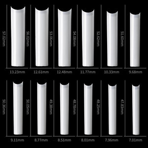 2XL ต่อปลายเล็บยาวพิเศษรูปตัวซีแบบใส10ขนาดปลายเล็บทรงสี่เหลี่ยมเรียวตรงสำหรับเล็บอะคริลิก - Product Image 3
