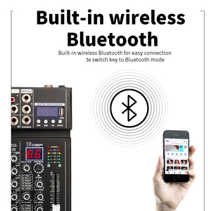 Controlador de DJ profesional/mezclador de consola de Audio interfaz de sistema de escritorio 4 canales estéreo Bluetooth Audio mezclador Digital - Product Image 5