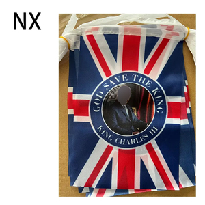 Venta directa de fábrica decorativa 20 unids/set Reino Unido Union King triángulo banderín banderines cadena bandera para actividades al aire libre - Product Image 6