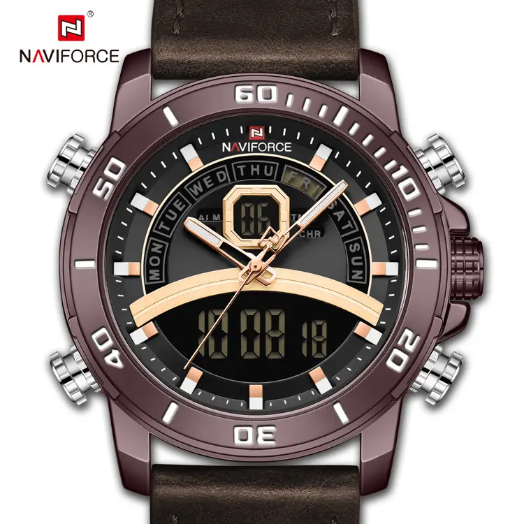 NAVIFORCE 9181L nuovi arrivi orologi da uomo di lusso In orologi da polso al quarzo cronografo Logo personalizzato OEM Luminous Hands Time
