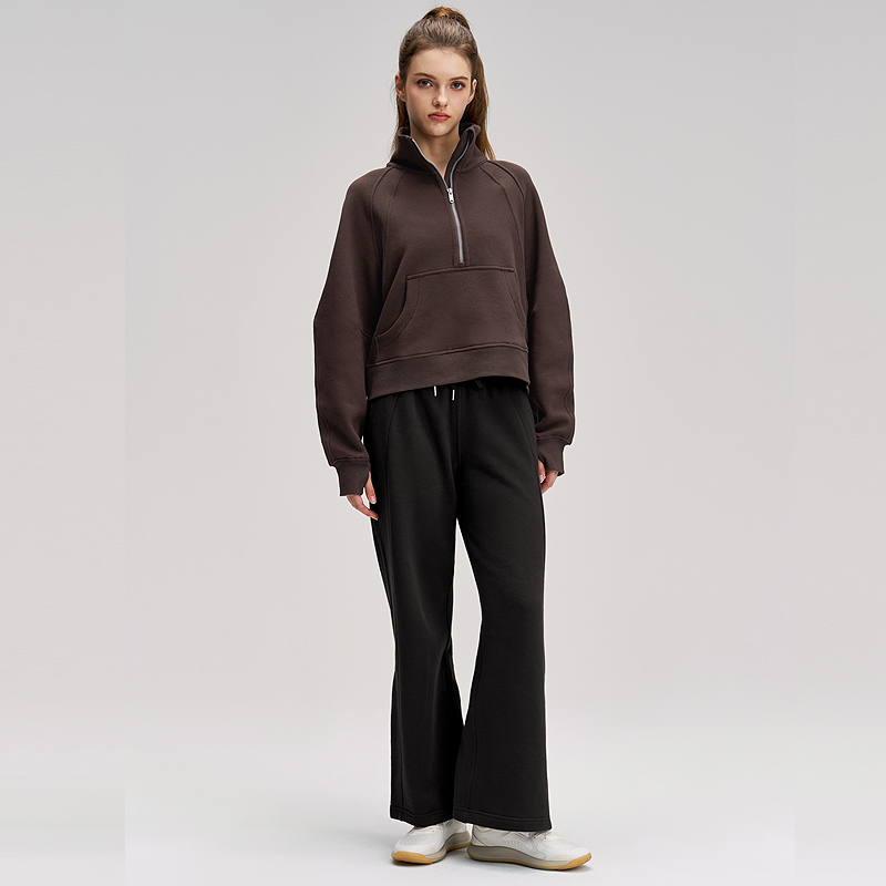 Black (pants) + coffee (clothes)