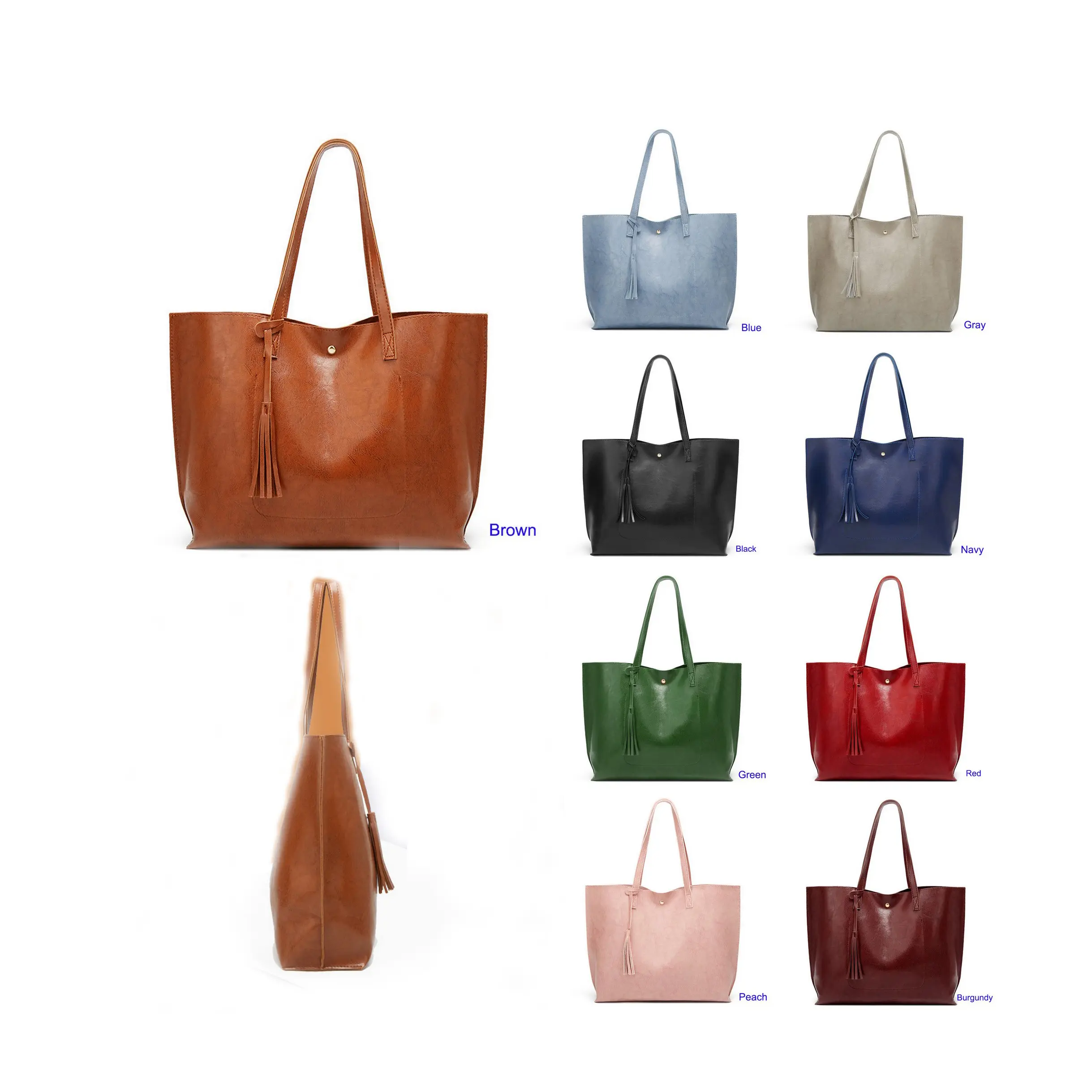 Tote bags for women large Leather Handbags with tassel Purses Designer Tote Shoulder Bag Top Handle Bag